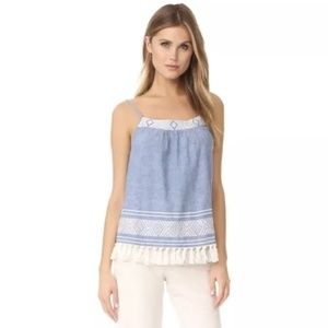 Soft Joie S Chambray Linen Embroidered Cami A3